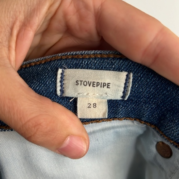 Madewell stovepipe jeans light blue wash denim high-rise straight leg pants 28 - Picture 3 of 5